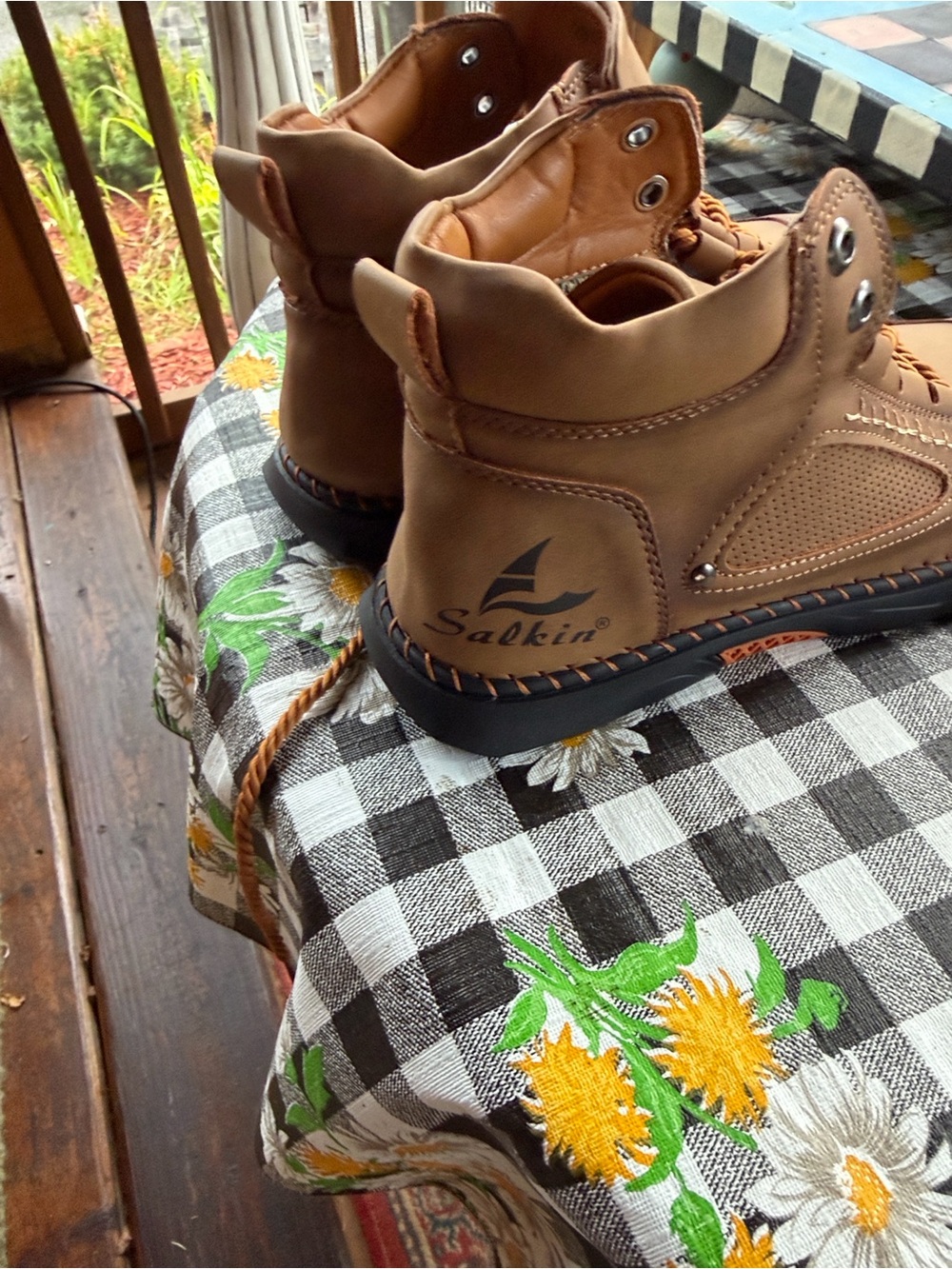 Men's Tan Leather Work Boots